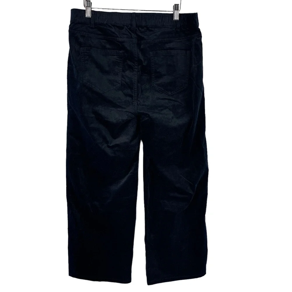 J. Jill‎ Pants Women's Petite 16P Black Velvet Wide Leg High Rise NWT MSRP $109